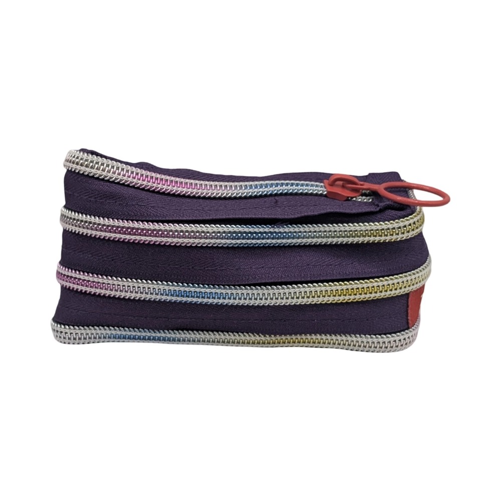 Zipit Original Zipper Case Purple Rainbow Zip Novelty Pouch
